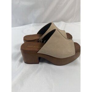HOUSE OF HARLOW 1960 Griffin Ivory Platform Sandal Mule Women 7 Leather Clog